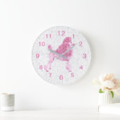 Grande Horloge Ronde Poisson rose Bébé Enfants (Maison)