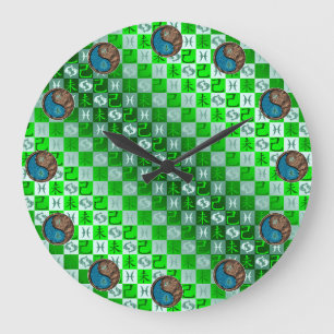 Grande Horloge Ronde Poissons & Chèvre de Terre