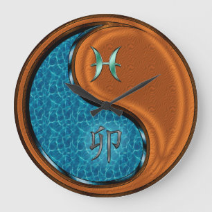 Grande Horloge Ronde Poissons & Lapin de Bois