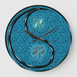 Grande Horloge Ronde Poissons & Lapin d'eau