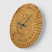 Grande Horloge Ronde Poitrine tissée : Authenticité Brown texturée (Angle)