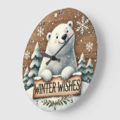 Grande Horloge Ronde Polar Bear Winter Wishes (Angle)