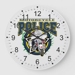 Grande Horloge Ronde Police de moto