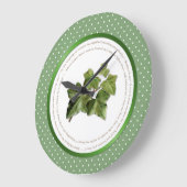 Grande Horloge Ronde Polka Dot Flower Significations - Lièvre vert (Angle)