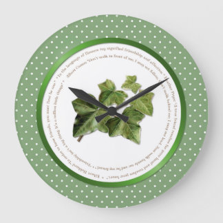 Grande Horloge Ronde Polka Dot Flower Significations - Lièvre vert