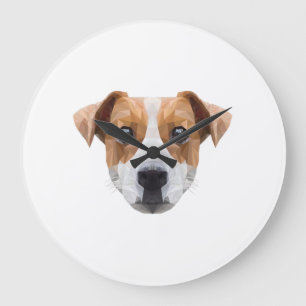 Grande Horloge Ronde Polygon JRT Dogfather Maman Chien Amoureux de Chie