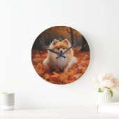 Grande Horloge Ronde Poméranie en automne Feuilles Automne Inspire (Maison)