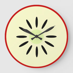Grande Horloge Ronde Pomme Rouge Délicieuse