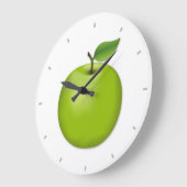 Grande Horloge Ronde Pomme verte (Angle)