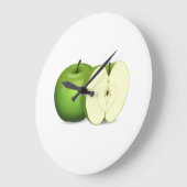Grande Horloge Ronde Pomme verte (Angle)