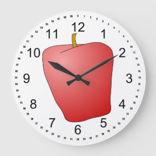 Grande Horloge Ronde Pommes rouges
