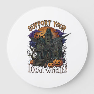 Grande Horloge Ronde Pompe Maison Hantée Halloween Sorcières Locales So