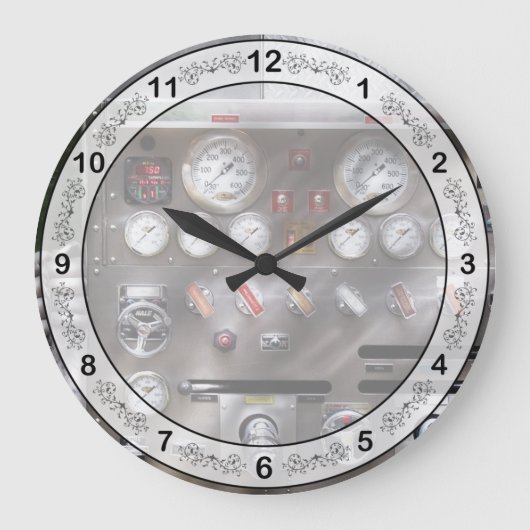 Grande Horloge Ronde Pompier - Commandes du pompier (Recto)
