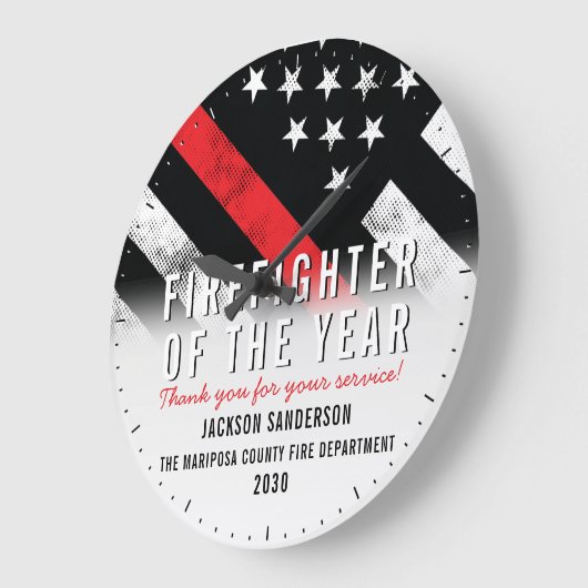 Grande Horloge Ronde Pompier de l'année Reconnaissance des employés pom (Angle)