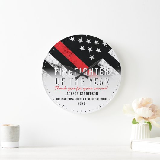 Grande Horloge Ronde Pompier de l'année Reconnaissance des employés pom (Maison)