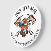 Grande Horloge Ronde Pompiers. Service d'incendie. Modèle d'idées cadea (Angle)