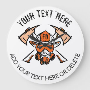 Grande Horloge Ronde Pompiers. Service d'incendie. Modèle d'idées cadea