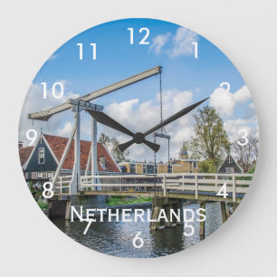Grande Horloge Ronde Pont hollandais en bois levant à Pays-Bas