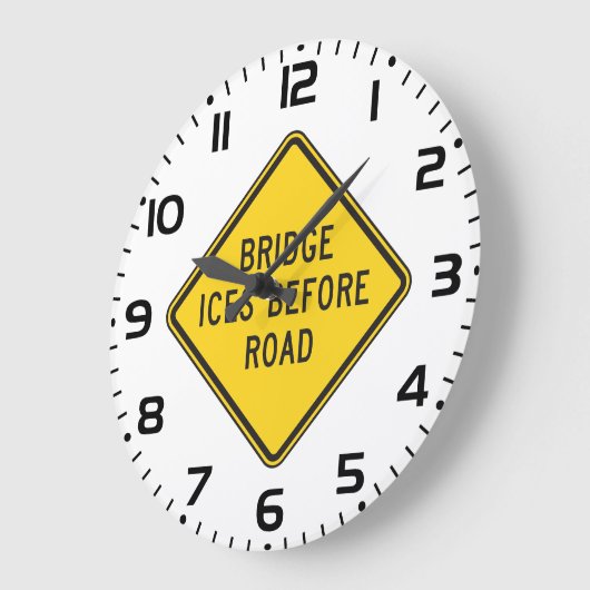 Grande Horloge Ronde Pont Iles avant la signalisation routière Sécurité (Angle)