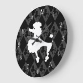 Grande Horloge Ronde Poodle rétro (Angle)