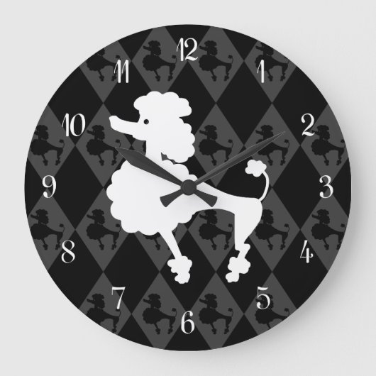 Grande Horloge Ronde Poodle rétro (Recto)