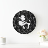 Grande Horloge Ronde Poodle rétro (Maison)