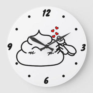 Grande Horloge Ronde Poop in Love - Brootsch le PooPoo