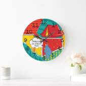 Grande Horloge ronde "Pop Art Camp" (Maison)