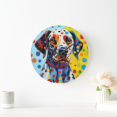 Grande Horloge Ronde Pop Art Chien dalmate (Maison)