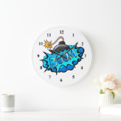 Grande Horloge Ronde Pop Art Comic Style Bomb Boom! (Maison)