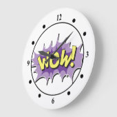 Grande Horloge Ronde Pop art Comic Style Wow (Angle)