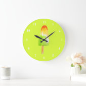 Grande Horloge Ronde Popsicle au pin lime art pop mignon nourriture (Maison)