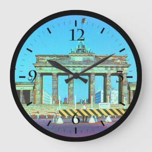 Grande Horloge Ronde Porte de Brandebourg Berlin Allemagne vintage