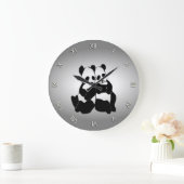 Grande Horloge Ronde Portes de panda mignonnes (Maison)