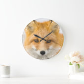 Grande Horloge Ronde Portrait de renard roux (Maison)