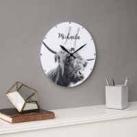 Portrait de vache Highland premier monogramme noir