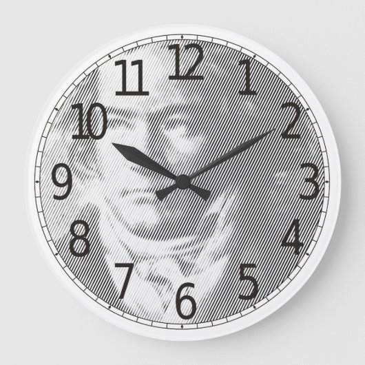 Grande Horloge Ronde Portrait de Vintage Style (Recto)
