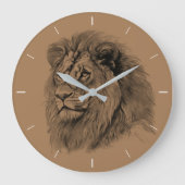 Grande Horloge Ronde Portrait Lion puissant (Recto)