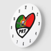 Grande Horloge Ronde Portugal Code pays PRT Coeur drapeau (Angle)