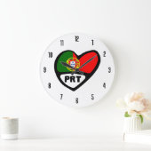 Grande Horloge Ronde Portugal Code pays PRT Coeur drapeau (Maison)