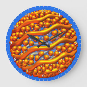 Grande Horloge Ronde Poster Golden Waves