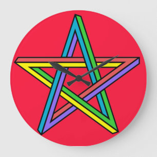 Grande Horloge Ronde Poster Magique Pentacle