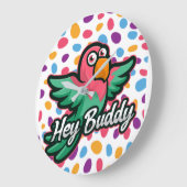 Grande Horloge Ronde Pot rose Bird (Angle)