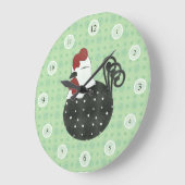 Grande Horloge Ronde Poulet potelé (Angle)