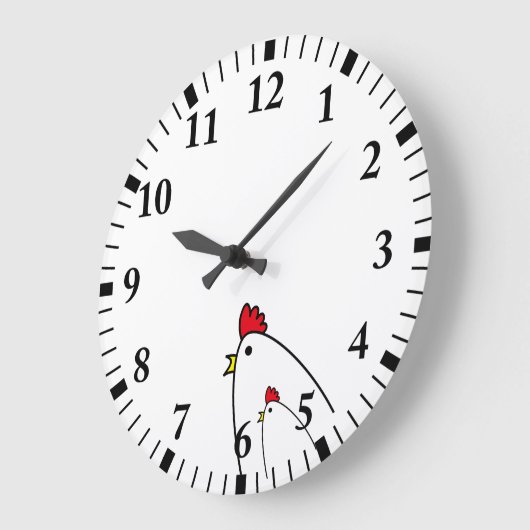 Grande Horloge Ronde Poulets (Angle)