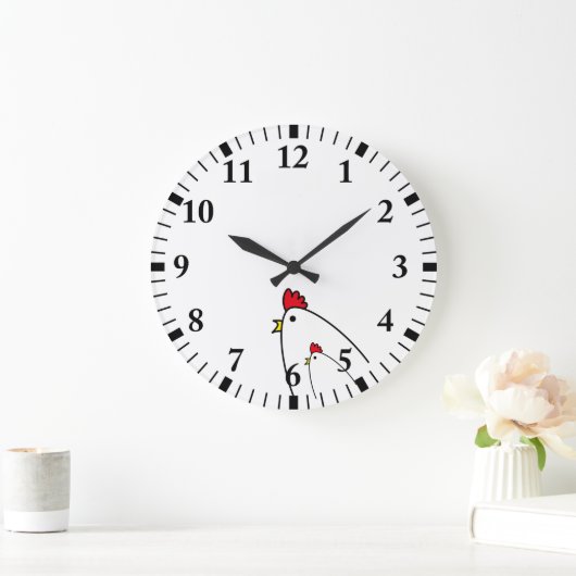 Grande Horloge Ronde Poulets (Maison)