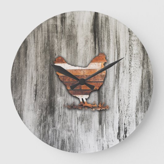 Grande Horloge Ronde Poulets rustiques (Brown) (Recto)