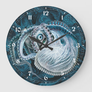 Grande Horloge Ronde Poulpe Nautilus Argonaute Vintage