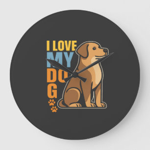 Grande Horloge Ronde Pourquoi j'aime mon chien � Célébration de design