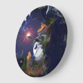 GRANDE HORLOGE RONDE POWERHOUSE TERRE PLATE SUR LE FEU (Angle)